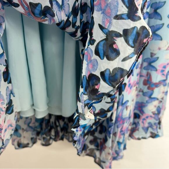 Blue Silk Butterfly Taylor Swift Lover Fit Flare Dress Size 6 - Picture 7 of 12